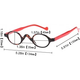 Oval 3 Pairs Cute Small Round Plastic Spring Heeled Magnifying Reading Glasses - 3 Pairs Mixed Colors - C812GWXF7QR $10.67