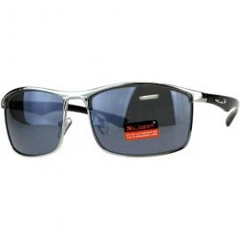 Sport Xloop Sunglasses Mens Designer Fashion Rectangular Shades UV 400 - Silver (Grey Mirror) - CA18E2SYTZE $19.54