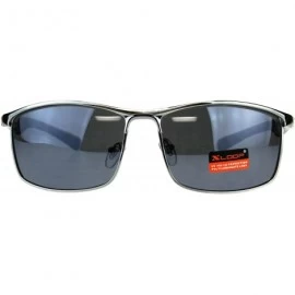 Sport Xloop Sunglasses Mens Designer Fashion Rectangular Shades UV 400 - Silver (Grey Mirror) - CA18E2SYTZE $11.20