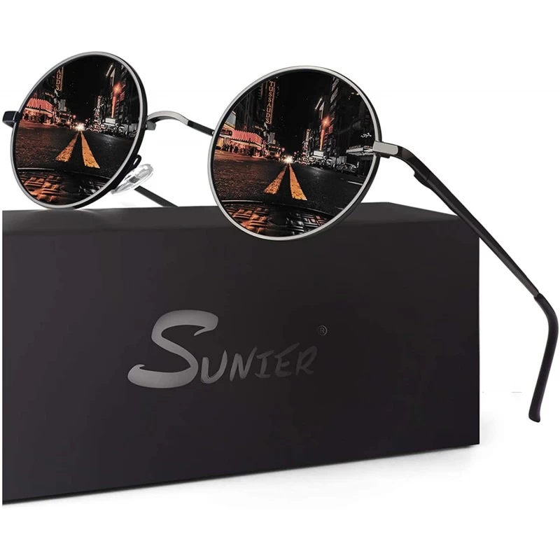 Round Retro Round Polarized Steampunk Sunglasses Side Shield Goggles Gothic S92-ADVANCED POLARIZED - C918NO7TEM4 $14.71