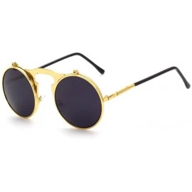 Round Vintage punk Round Metal Sunglass Mens Womens - C1 - CQ18DH8CA5Y $18.30