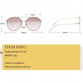 Cat Eye Sunglasses for Women - Cat Eye Mirrored Flat Lenses Metal Frame Sunglasses UV400 - Gray - CH18S3MR6DS $7.91