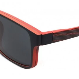 Square Men's Magnetic Clip-On Polarized Sunglasses + RX-able Eyeglass Frames (Red) - C118SL7C4Z9 $26.24