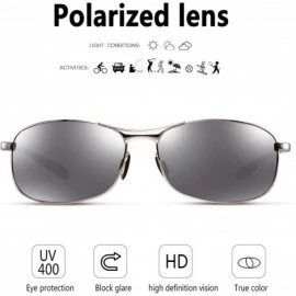 Rectangular Rectangular Sport Polarized Sunglasses for Men - Mens Sunglasses Sports Metal Frame 100% UV protection 2268 - CF1...