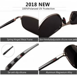 Rectangular Rectangular Sport Polarized Sunglasses for Men - Mens Sunglasses Sports Metal Frame 100% UV protection 2268 - CF1...