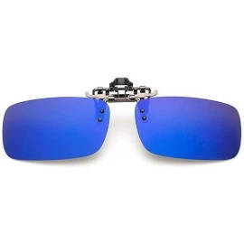 Rimless Men Mirror UV400 Polarized Clip on Glasses square Lens Women clip Eyewear - Blue - CJ17AAX5L68 $18.07