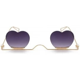 Rimless Heart Sharp Sunglasses for Women Rimless Cat Eye Sun Glasses Shades - Gold Pink - C31906DY38S $14.06