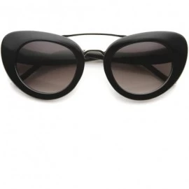 Oversized Women's Metal Crossbar Curved Temples Bold Mod Cat Eye Sunglasses 49mm - Black-gold / Lavender - CJ12IGJZVYD $18.68