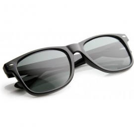 Wayfarer Classic Eyewear 80's Retro Large Horn Rimmed Style Sunglasses (Black/Glass Lens) - CB11X7DCV6F $11.63