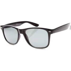 Wayfarer Classic Eyewear 80's Retro Large Horn Rimmed Style Sunglasses (Black/Glass Lens) - CB11X7DCV6F $11.63