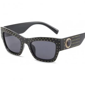 Oversized Women's sunglasses Fashion European and American personality rivet anti-ultraviolet ray - A - CV18Q0I9967 $49.44