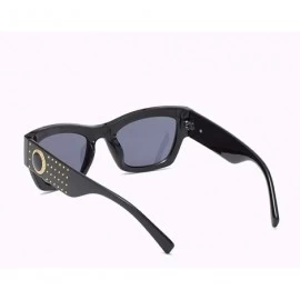 Oversized Women's sunglasses Fashion European and American personality rivet anti-ultraviolet ray - A - CV18Q0I9967 $21.09