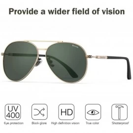 Oversized Sunglasses Men Women Aviator-Polarized 60mm Len Shades Metal Frame UV400 - Grey - C718WW5TDEC $7.93