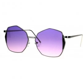 Butterfly Womens Oceanic Gradient Octagon Retro Hippie Butterfly Sunglasses - Silver Purple Pink - CM1864YNUMW $22.13