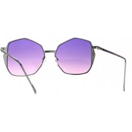 Butterfly Womens Oceanic Gradient Octagon Retro Hippie Butterfly Sunglasses - Silver Purple Pink - CM1864YNUMW $14.85