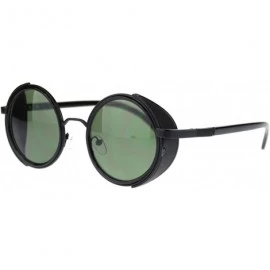 Round Steampunk Victorian Side Visor Round Circle Lens Sunglasses - Black Green - C618Z9TSK74 $9.66
