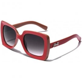Square Square Frame Vintage Retro Women's Sunglasses - Pink - Brown - Gradient Smoke - CA11P3R47N3 $11.60