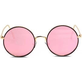 Aviator 2019 new sunglasses- ladies fashion sunglasses round frame PC lens sunglasses - F - CM18S8S87NK $37.84