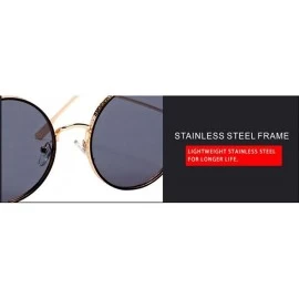 Aviator 2019 new sunglasses- ladies fashion sunglasses round frame PC lens sunglasses - F - CM18S8S87NK $37.84