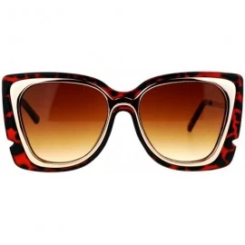 Butterfly Square Butterfly Sunglasses Womens Unique Double Frame Zig Zag Arms - Tortoise Gold - CN1877HSCE3 $10.27