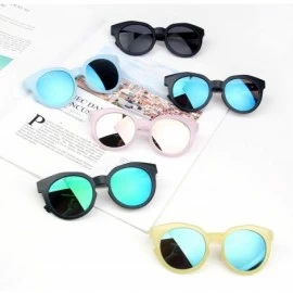 Wrap 2018 Fashion Brand Kids Sunglasses Black Retro Children's UV Protection Baby Sun Glasses Girls Boys - Ice Blue - CJ19854...