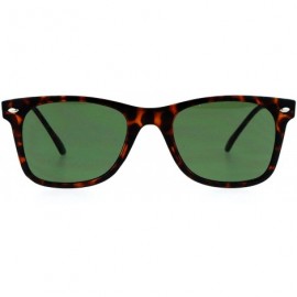 Rectangular Unisex Designer Fashion Sunglasses Thin Light Rectangular Horn Rim Shades - Matte Tortoise - CP1882YGM72 $20.91