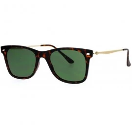 Rectangular Unisex Designer Fashion Sunglasses Thin Light Rectangular Horn Rim Shades - Matte Tortoise - CP1882YGM72 $10.32