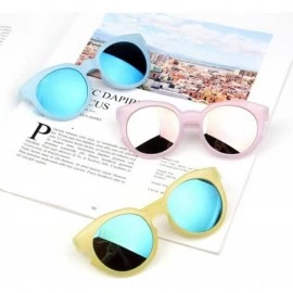 Wrap 2018 Fashion Brand Kids Sunglasses Black Retro Children's UV Protection Baby Sun Glasses Girls Boys - Ice Blue - CJ19854...