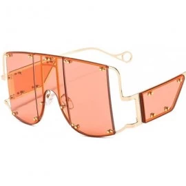 Rectangular Oversized Fashion Sunglasses Glasses - Orange - CM1980IGCOA $19.07