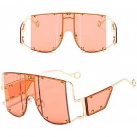 Rectangular Oversized Fashion Sunglasses Glasses - Orange - CM1980IGCOA $19.07