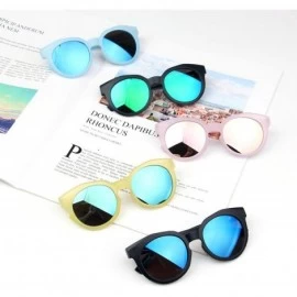 Wrap 2018 Fashion Brand Kids Sunglasses Black Retro Children's UV Protection Baby Sun Glasses Girls Boys - Ice Blue - CJ19854...