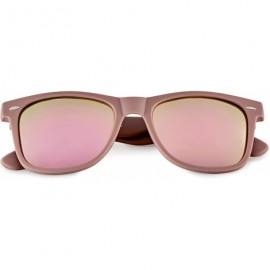 Rectangular Classic Polarized Sunglasses - Matte Taupe - Revo Rose Gold - CK196R4W03T $10.88