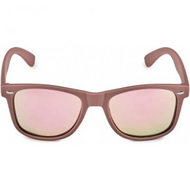 Rectangular Classic Polarized Sunglasses - Matte Taupe - Revo Rose Gold - CK196R4W03T $10.88