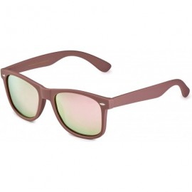Rectangular Classic Polarized Sunglasses - Matte Taupe - Revo Rose Gold - CK196R4W03T $10.88