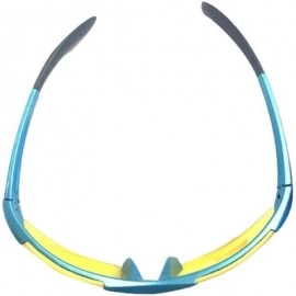Wrap Half Frame Sport Wrap Around Yellow HD Night Driving Glasses - Blue - C018OH2R99K $17.09