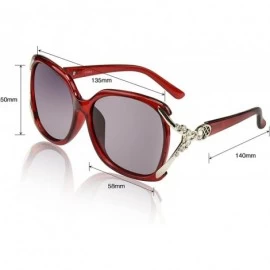 Square Designer Oversized Polarized Sunglasses For Women UV400 Sun Glasses - Black Frame With Rhinestones - CJ18D47DAGH $11.37