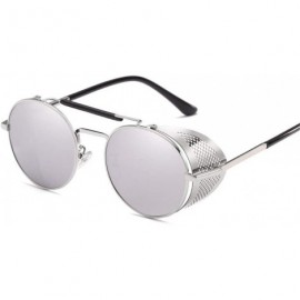 Shield Steam Sunglasses Round Designer Steam Punk Metal Shields Sunglasses Men Women UV400 - 3 - CU18R3ZA2HO $65.61