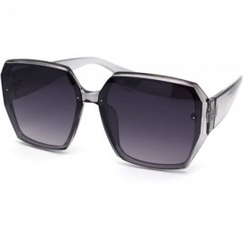 Butterfly Womens Designer Geometric Exposed Lens Squared Butterfly Sunglasses - Slate Smoke - C518XI56IQX $22.52