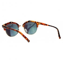 Wayfarer Retro Half Horn Rim Horned Mirrored Mirror Lens Sunglasses - Tortoise Yellow - CO12CJLB5ZN $22.94