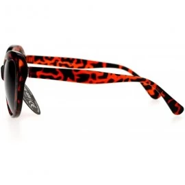 Butterfly Celebrity Fashion Dark Lens Sunglasses Womens Cateye Butterfly Frame UV 400 - Tortoise - CZ188HKUMZ5 $6.94
