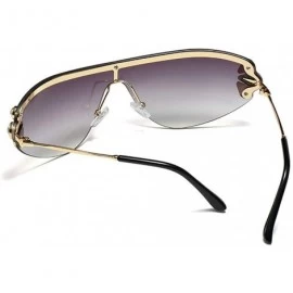 Rimless Vintage One-piece Diamond Luxury Sunglasses Men Women Fashion Metal Rimless Sun Glasses UV protection Sunglasses - CQ...