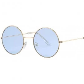 Oval Fashion Bule Round Sunglasses Women Brand Designer Luxury Sun Glasses Cool Retro Female Oculos Gafas - Black - CD197Y6ZN...