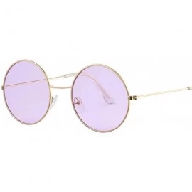 Oval Fashion Bule Round Sunglasses Women Brand Designer Luxury Sun Glasses Cool Retro Female Oculos Gafas - Black - CD197Y6ZN...