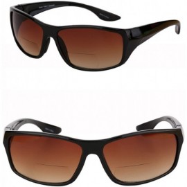 Wrap The Driver" 2 Pair of Bifocal Sunglasses Featuring High Definition Amber Lenses - Black - CL187Z8HXKY $21.34