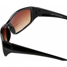 Wrap The Driver" 2 Pair of Bifocal Sunglasses Featuring High Definition Amber Lenses - Black - CL187Z8HXKY $21.34