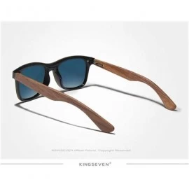 Rectangular Genuine adjustable polarized sunglasses handmade square men fashion Full Lens Walnut Wood - Gray - CY18X4YSRRA $2...