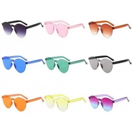 Round Unisex Fashion Candy Colors Round Outdoor Sunglasses Sunglasses - Gray - CV199S6SZ7S $16.41