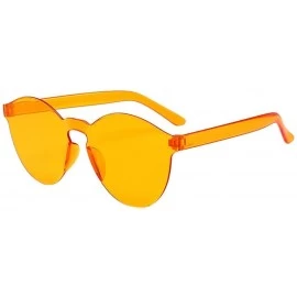 Rectangular Unisex Fashion Clear Retro Sunglasses Outdoor Frameless Eyewear Glasses (F) - CP18RRQ6GS5 $7.19