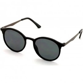 Round Polarized Round Circular Oval P3 Sunglasses- Unisex Lightweight Shades for Women or Men - Gloss Black - CM18GEL03KN $9.46