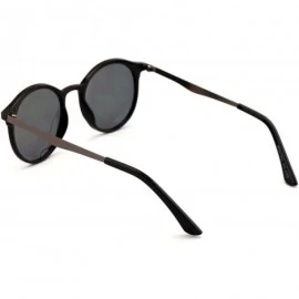 Round Polarized Round Circular Oval P3 Sunglasses- Unisex Lightweight Shades for Women or Men - Gloss Black - CM18GEL03KN $9.46